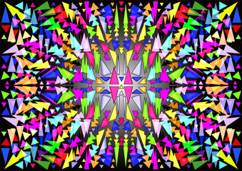 a background in stained glass, mosaic or kaleidoscope