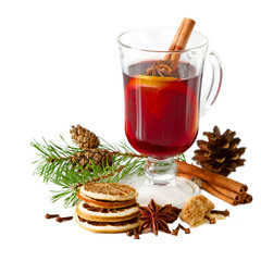 Mulled wine and ingredients