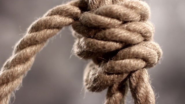rope slipknot in concept suicide macro shot