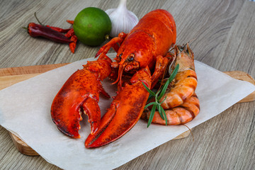 Lobster and shrimps