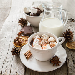 Hot chocolate with marshmallows 