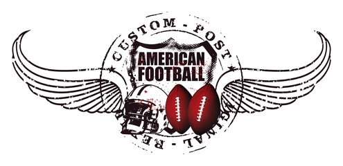 american football seal with wings