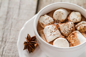 Hot chocolate with marshmallows 