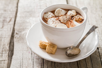 Hot chocolate with marshmallows 