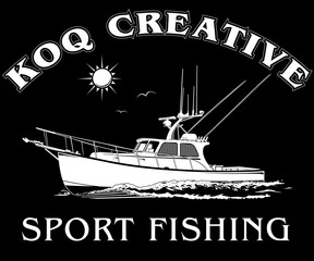 vector fishing charter boat