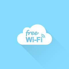 Free Wi-Fi vector icon. Wi-Fi symbol. Wi-Fi zone icon. Wireless Network symbol.