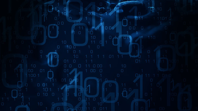 Dark binary code tech background