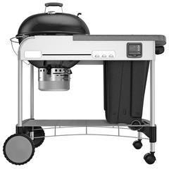 Roll-metallic charcoal grill with a side view of an electronic sensor