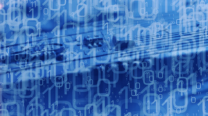 Hacker attack cybercrime binary background 