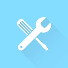 Fototapeta premium Screwdriver and Wrench. Tools vector icon. Settings icon.
