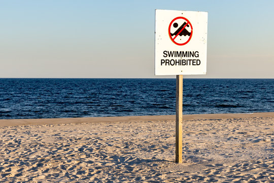 Swimming prohibited sign