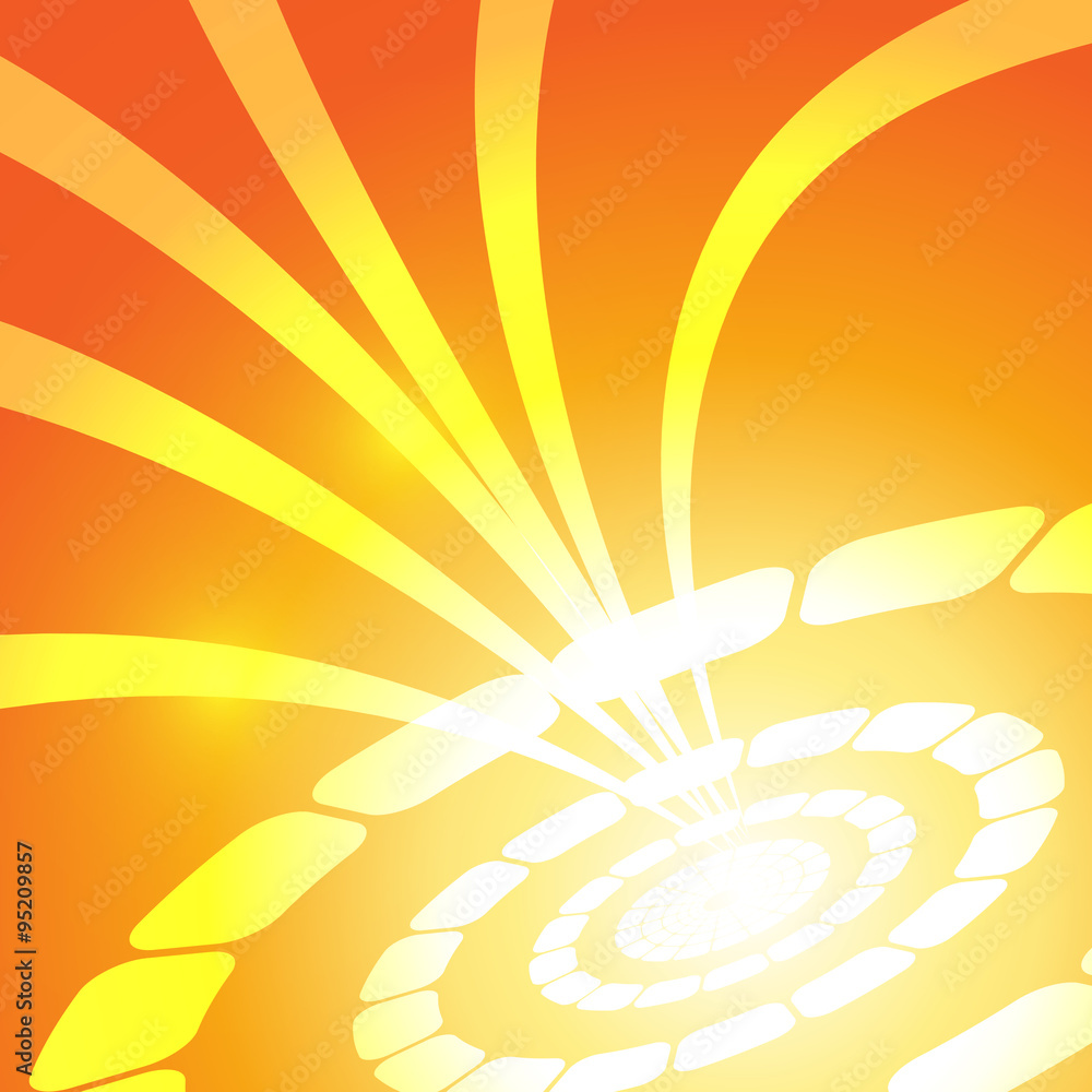 Poster vector : abstract circle and curve on orange yellow background