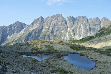 Rock mountains and tarn in Slovakia