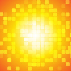 Vector : Abstract square on yellow orange background