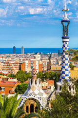 Obraz premium Park Guell in Barcelona, Spain