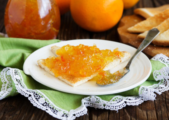 toast with orange marmalade for breakfast.
