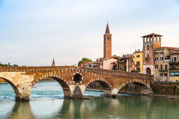 Bridge in Verona, Italy,