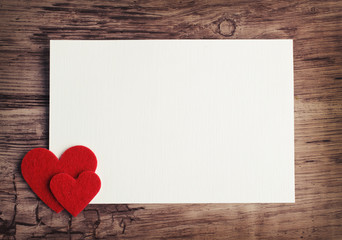 Blank greetings card for St. valentine