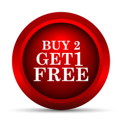 Buy 2 get 1 free offer icon