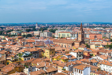Naklejka na ściany i meble Aerial view of Verona, Italy