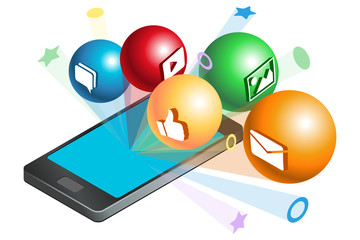 Mobile Marketing Concept with Isometric Smartphone