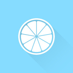 Orange or lemon slice vector icon.