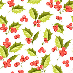 Mistletoe seamless pattern.
