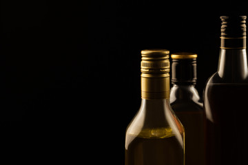 luxury alcoholic drinks on dark background