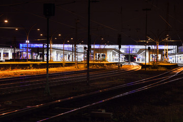 Heidelberg train station during night time