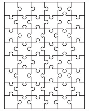 Separate pieces of white puzzle, vector illustration