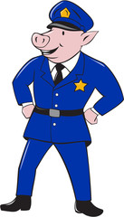 Policeman Pig Sheriff Cartoon