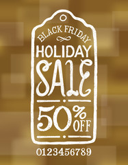 Black Friday Holiday Sale Ad Vector Graphic with Editable Custom Hand Drawn Type