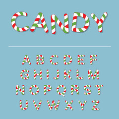 Red and Green Candy Cane Alphabet
