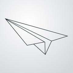 Icono plano avion de papel sobre fondo degradado