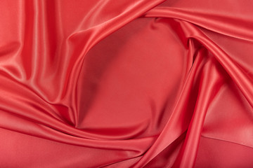 Red silk satin. 