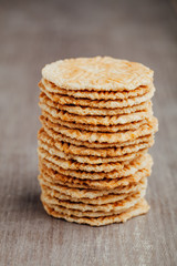 cookies stack on wooden background