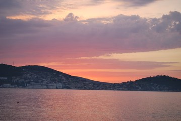 Fototapeta na wymiar Sunset at Prince Islands in the Sea of Marmara