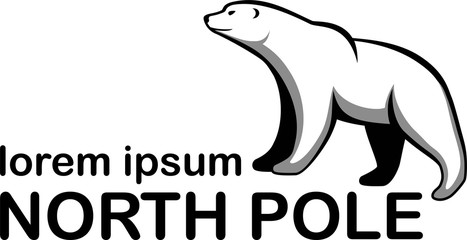 vector White polar bear logo emblem