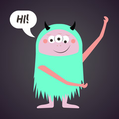 Vector monster cartoon, cute children style illustration