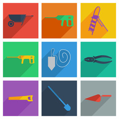 Set of construction with shadow flat concept modern design