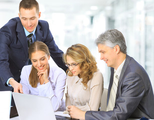 Business people sitting at corporate meeting