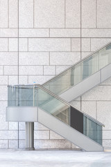 The modern metal stair at office building