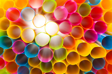 Colorful plastic straws