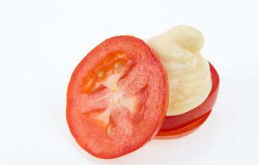 extract ripe tomato with white skincare 