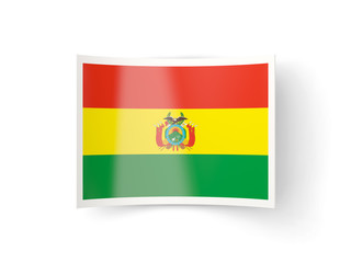 Bent icon with flag of bolivia