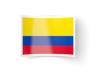Bent icon with flag of colombia