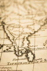 アンティークの世界地図　インド