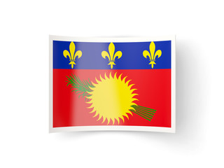 Bent icon with flag of guadeloupe