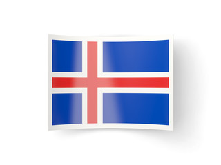 Obraz premium Bent icon with flag of iceland