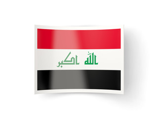 Bent icon with flag of iraq